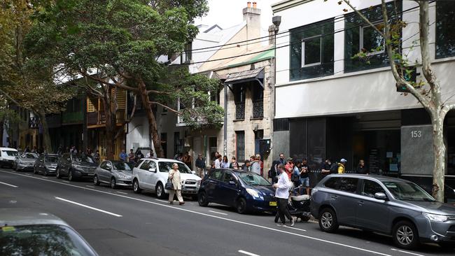 The line for Centrelink Darlinghurst on Monday stretched around the block off Crown St.