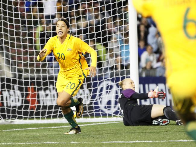 Sam Kerr has been in sensational form for the Matildas in the last 12 months.