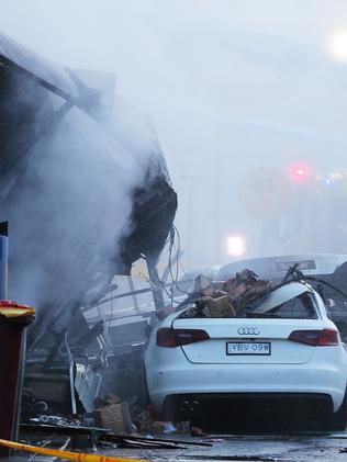 Two cars were destroyed in the explosion. Pic: John Grainger