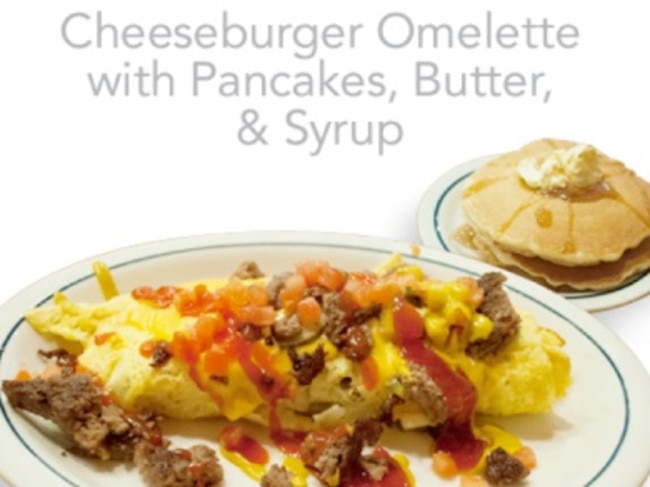 Omelets can be healthy, but this one has three days’ worth of cholesterol. Picture: CSPI