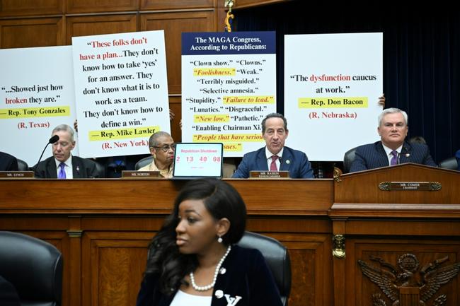 Lawmakers look on during a House Committee on Oversight and Accountability impeachment inquiry hearing into US President Joe Biden on September 28, 2023