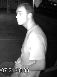 Wanted for questioning over stealing from a car on Sunday April 7, 2019 at about 9:48pm on Chatsworth Road, Gympie. Photo: Police media