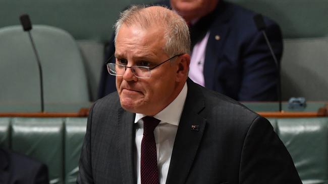 Scott Morrison during Question Time, a day after Craig Kelly quit the Liberal Party. Picture: Getty Images