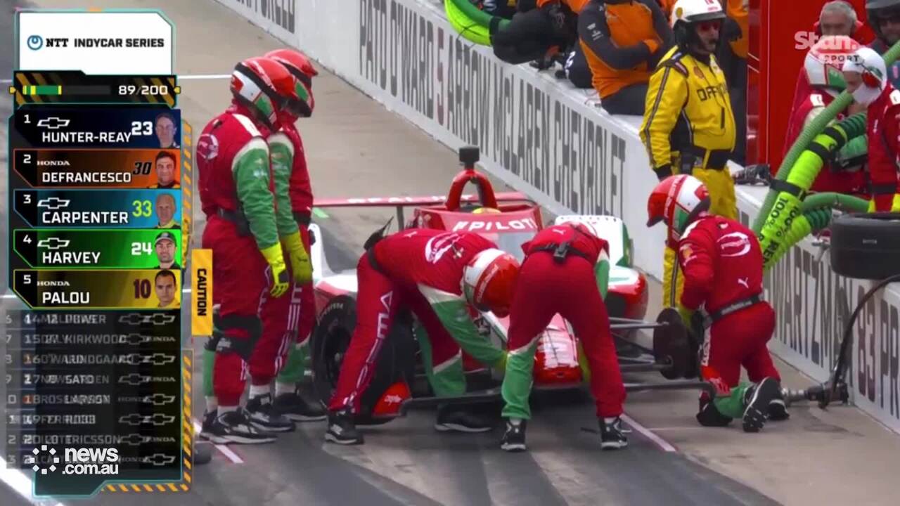 Indianapolis 500 rookie crashes into pit crew