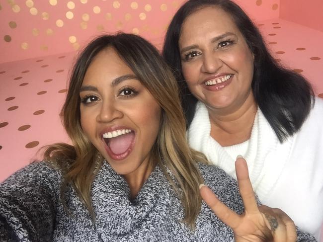 Jessica Mauboy with her mother Therese. Picture: Supplied/Jessica Mauboy