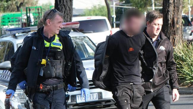 A man was one of four people arrested following a police pursuit across Geelong. It’s alleged they stole a 4WD and power tools from a home in Belmont. Picture: Mark Wilson