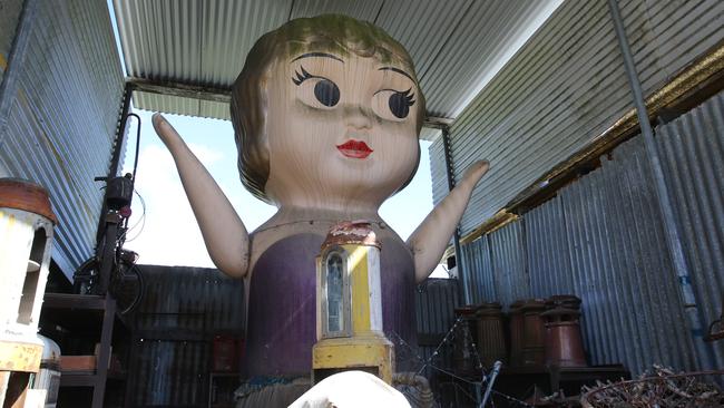 The 6m tall kewpie doll used during the Sydney Olympics Closing Ceremony has to be seen to be believed. Pictures: Tim Hunter