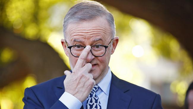 Federal Labor leader Anthony Albanese pictured in Perth today. Picture: Sam Ruttyn