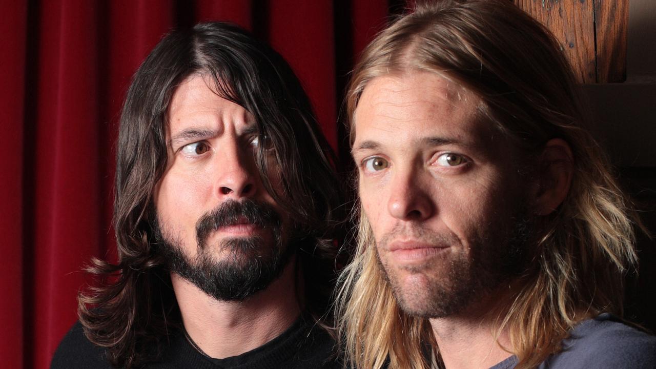 Foo Fighters frontman Dave Grohl (left) with the late Taylor Hawkins. Picture: Getty