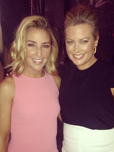 Jules Sebastian and Sam Armytage look stunning as they mingle after the show. Picture: Instagram