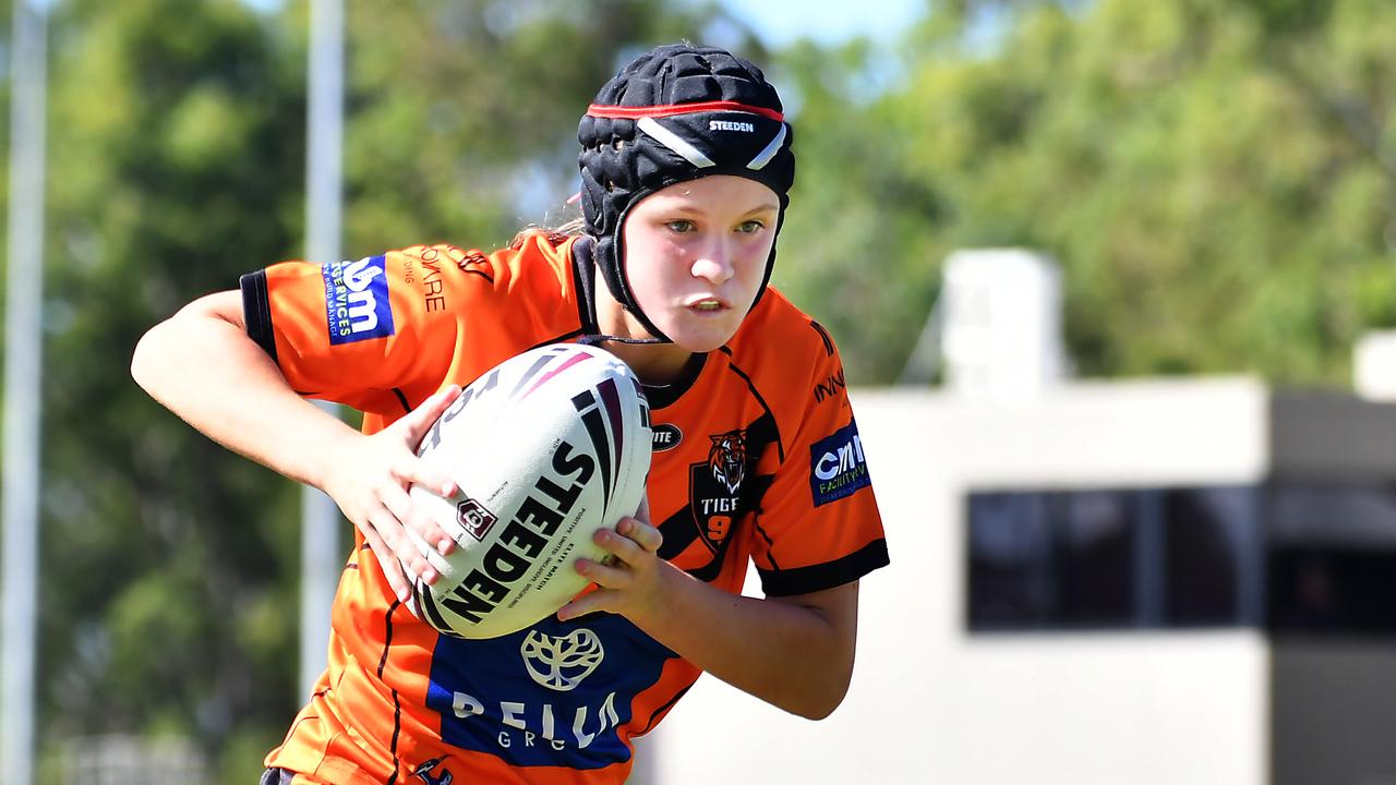 Harvey Norman under 19s girls rugby league match between Brisbane Tigers and Tweed Seagulls. Saturday February 25, 2022. Picture, John Gass