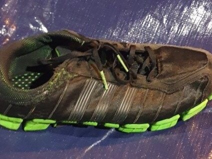 Police have released a photo of a shoe worn by a pedestrian who was hit and killed by a car in Dandenong. Picture: Victoria Police