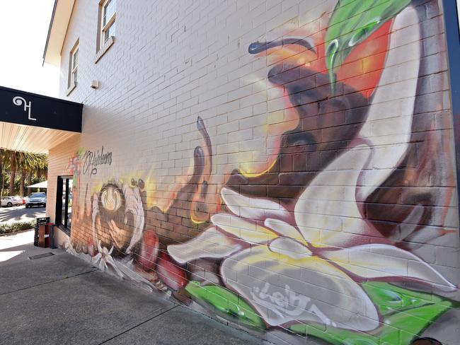 The wall mural of Heirloom Specialty Coffee in Mosman. Picture: Troy Snook