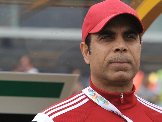 Mahdi Ali Hassan, coach of the UAE looks on during the sixth round Asian Cup football match between UAE and Qatar in Canberra on January 11, 2015. AFP PHOTO / MARK GRAHAM --- IMAGE RESTRICTED TO EDITORIAL USE - STRICTLY NO COMMERICAL USE --