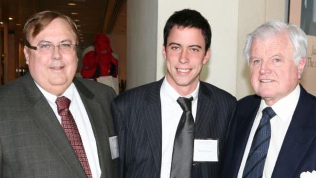 Clive Palmer with son Michael and Ted Kennedy in 2009.