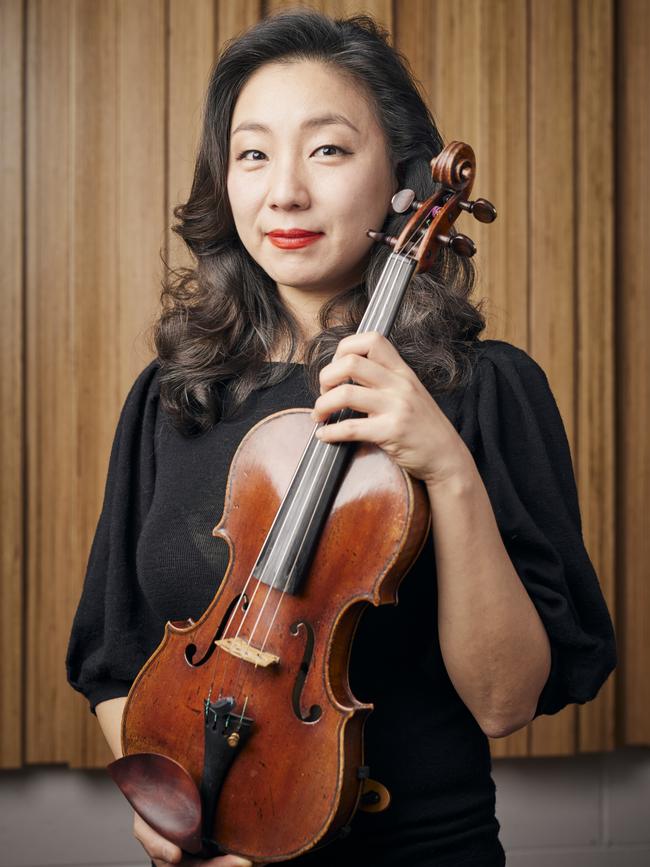 Tasmanian Symphony Orchestra violinist and associate concertmaster Ji Won Kim says she didn’t plan to marry a fellow musician. Picture: Caleb Miller