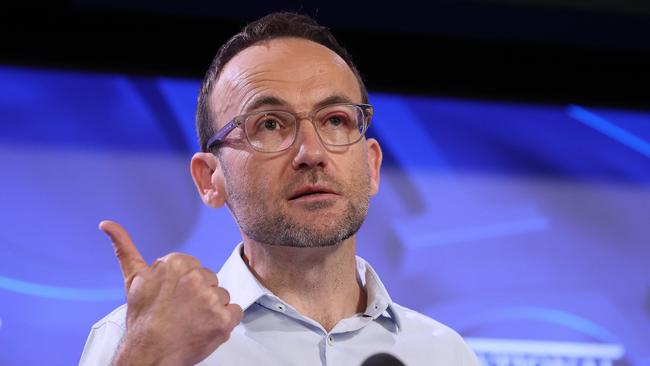 Australian Greens leader Adam Bandt addresses the National Press Club in Canberra this month. Picture: AAP