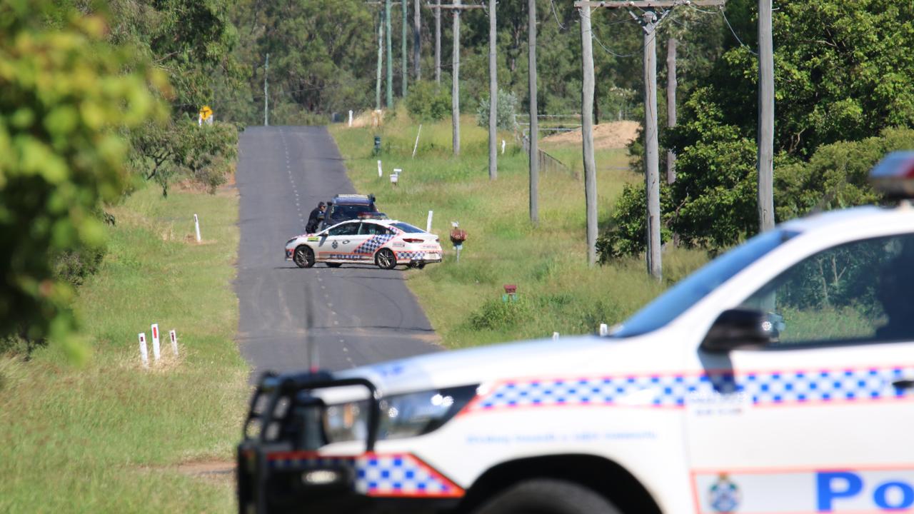 Police roadblock on Markai Road in Lockyer Waters on March 14, 2020. Picture: Dominic Elsome