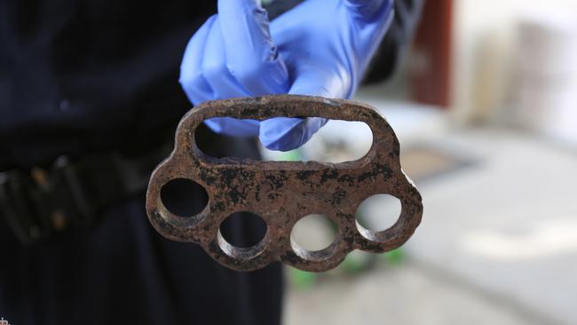 A knuckle duster was allegedly found by police inside a car in Wantirna. Stock photo.