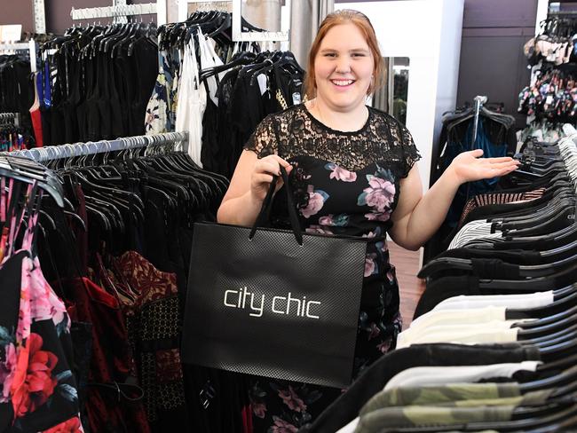 CITY CHIC: Sales assistant Cassie Dallarizza inside the new store.