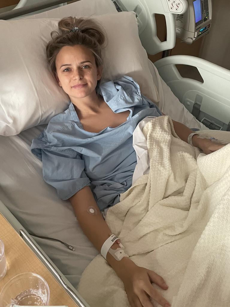 Kellie Gardner at the time of her surgery. Picture: Supplied