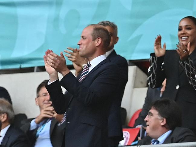 Prince William, Duke of Cambridge, celebrates the equaliser. Picture: Paul Ellis.