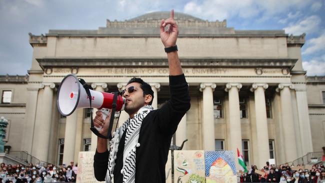 Mohsen Mahdawi speaks at a protest on the Columbia University campus in 2023. Picture: Mukta Joshi/Getty Images/AFP