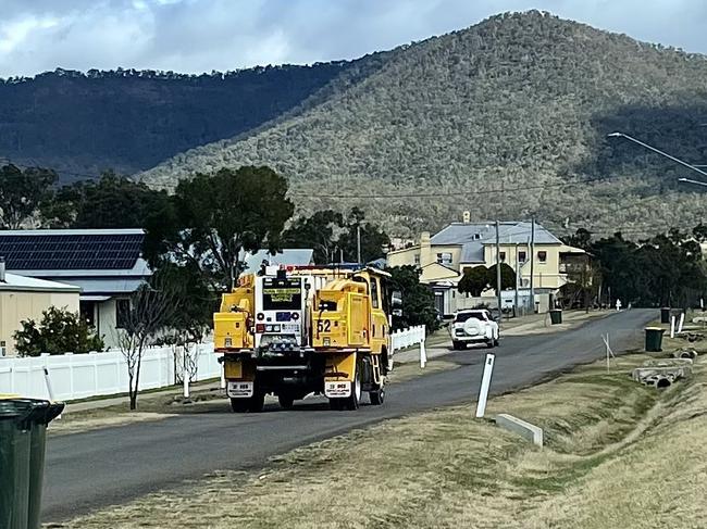 Multiple fire and rescue, and rural firefighters were called to a property in the Southern Downs reportedly fully engulfed in flame. Photo: Michael Hudson