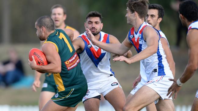 Northcote Park and West Preston-Lakeside clash in NFL Division 1. Picture: AAP/ Chris Eastman.