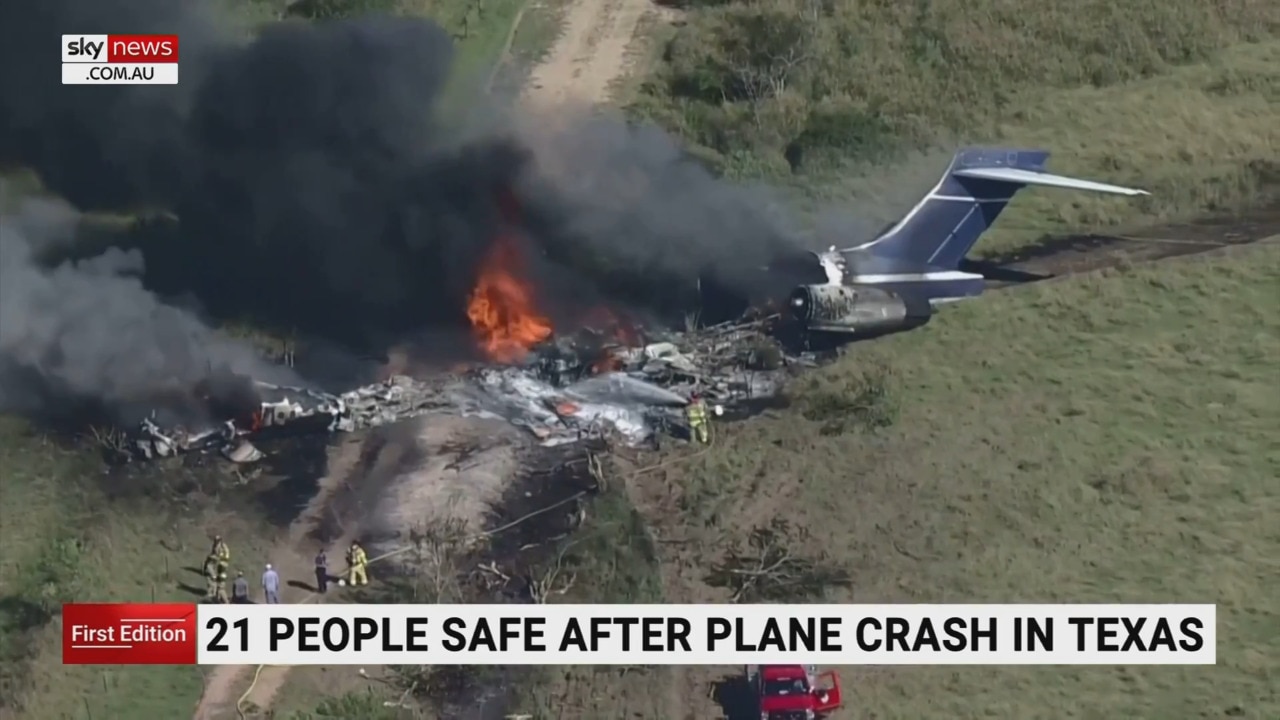 All Passengers Safe After Plane Crashes In Texas | Sky News Australia