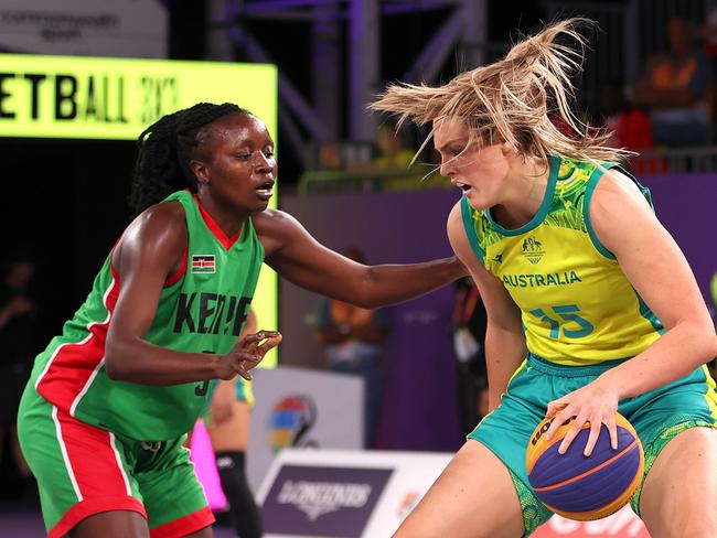 Lauren Scherf in action for Australia against Kenyain 3x3 basketball. Picture: Robert Cianflone/Getty Images