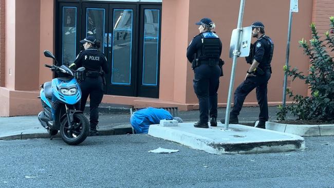 Forensic police declared a crime scene after a teenage girl was allegedly stabbed in Fortitude Valley, Brisbane. Picture: 10 NEWS