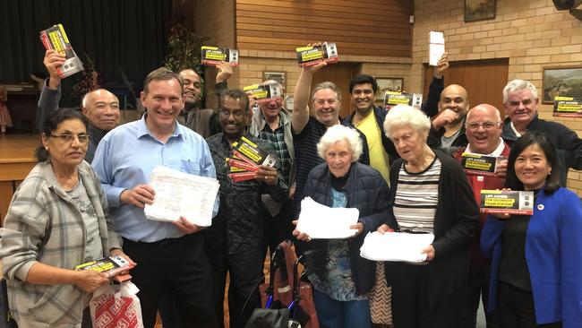 Blacktown state Labor MP Stephen Bali and Doonside residents petition for lifts at Doonside station. Picture: Supplied