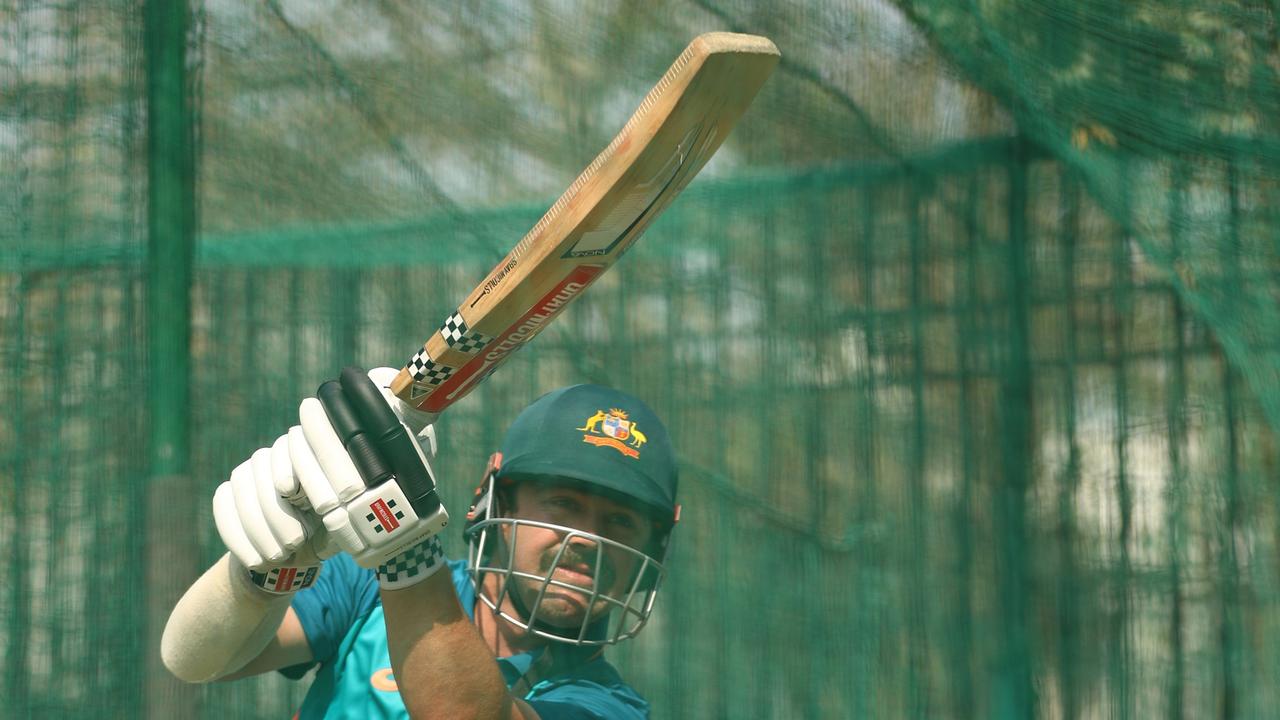 Travis Head bats during a training session at Arun Jaitley Stadium on February 25, 2023 in Delhi, India. (Photo by Robert Cianflone/Getty Images)