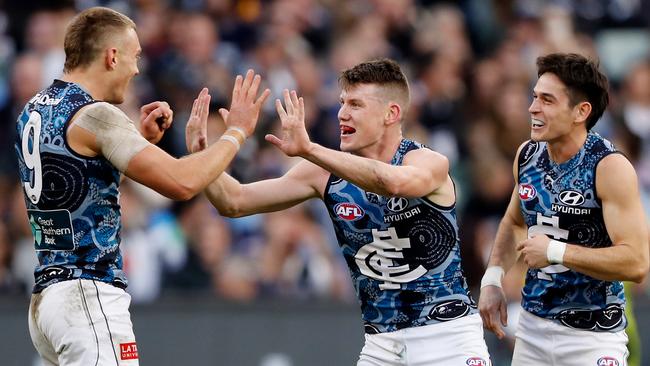 Sam Walsh and Patrick Cripps are a dynamic midfield duo. Picture: Getty Images