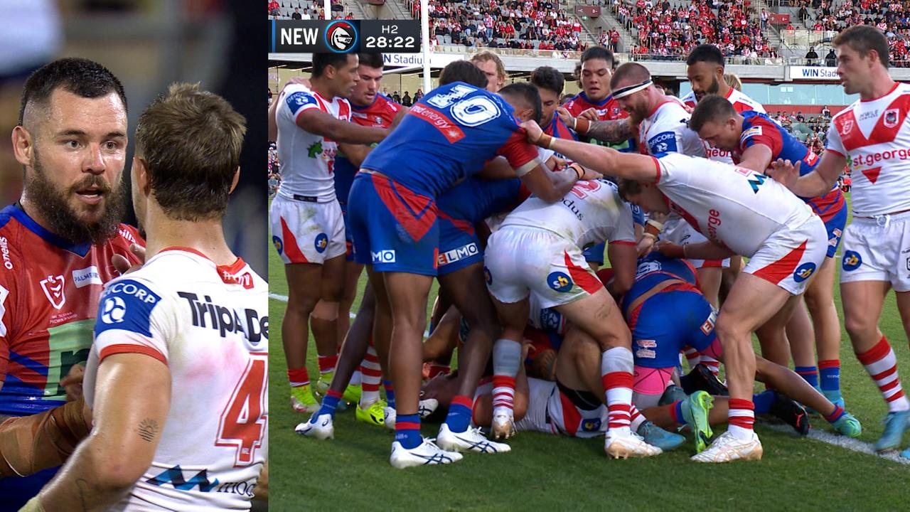 Zac Lomax's jump on Tyson Frizell sparked a big reaction.