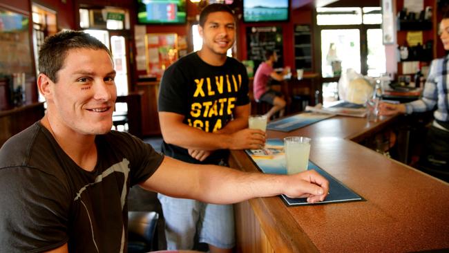 Josh Jackson and David Mead at the Oriental Hotel in Mudgee in 2014.