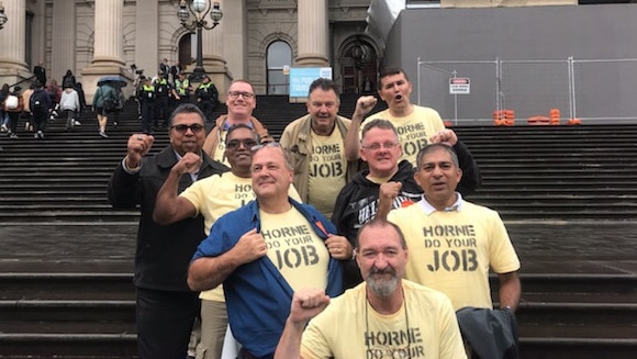 RTBU protesters outside Parliament House. Picture: Supplied