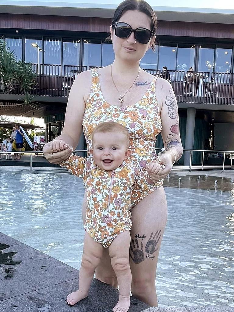 Tahlia Brown with daughter Taidyn 