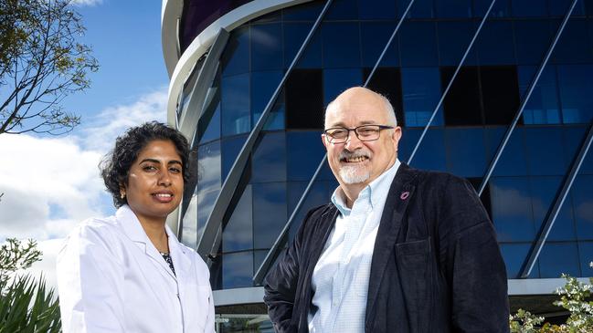 MELBOURNE, APRIL 19, 2024: FOR V WEEKEND - Peter Mac 75 anniversary - Dr David Speakman and Dr Danika Chanranthra. Picture: Mark Stewart