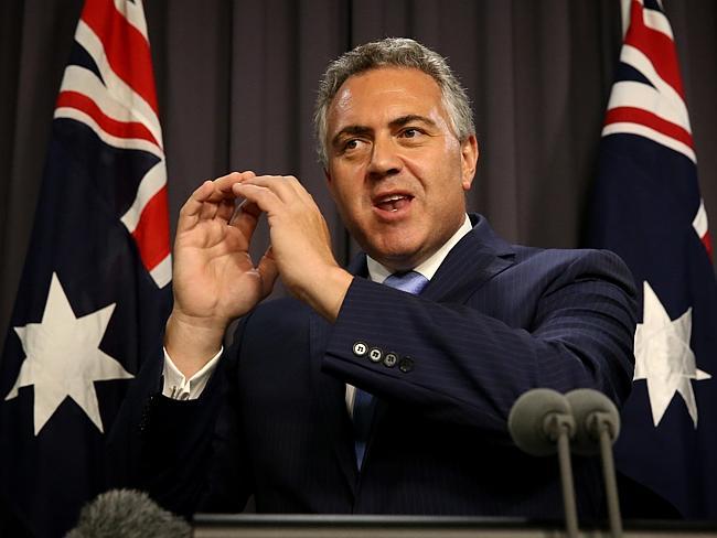 Look, the cup is empty and there’s a hole in it ... Treasurer Joe Hockey explains the mess he inherited.