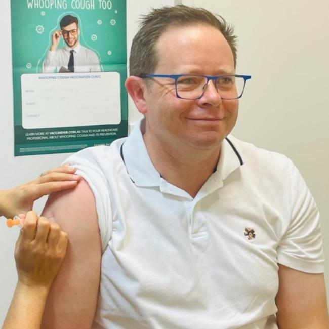 Mater Health Services infectious diseases director Paul Griffin has a Covid jab. Picture: Supplied