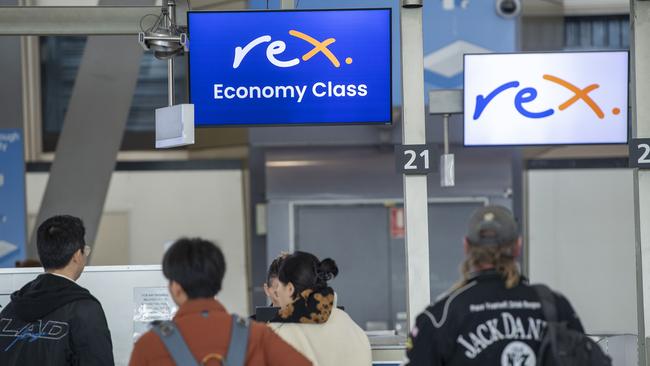 SYDNEY, AUSTRALIA. NewsWire Photos.July 30, 2024.Generics of Rex airlines at Sydney domestic airport. The Australian airline is forced into a trading halt amid questions about the airlineÃs future.Picture: NewsWire / Jeremy Piper