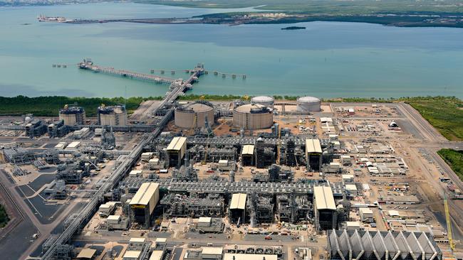 Aerial of Inpex's Ichthys LNG Project at Bladin Point. Picture: MICHAEL FRANCHI