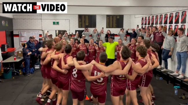 Prince Alfred Old Collegians celebrate 2021 division one flag