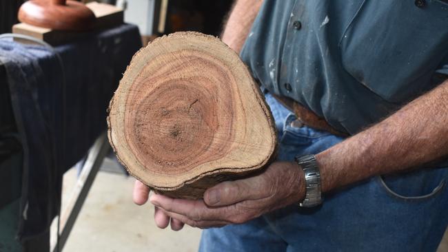 Whitsunday long-time resident Wyn Radke has opened the doors of his shed to share his passion for wood-turning. Picture: Estelle Sanchez