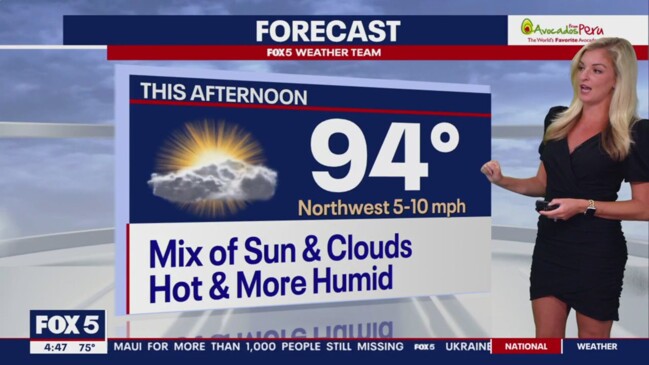 FOX 5 Weather forecast for Monday, August 21