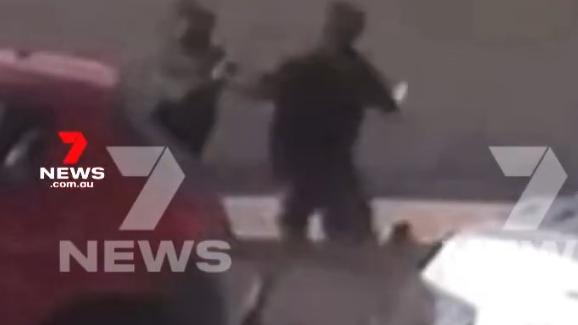 The footage of the alleged attempted robbery . Picture: 7News