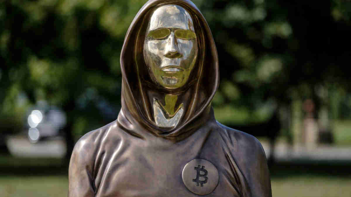 Bust of Satoshi Nakamoto in Budapest Park, Hungary. Picture Getty