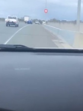 A video has surfaced of a Brisbane youth driving in the emergency lane at around 140km.